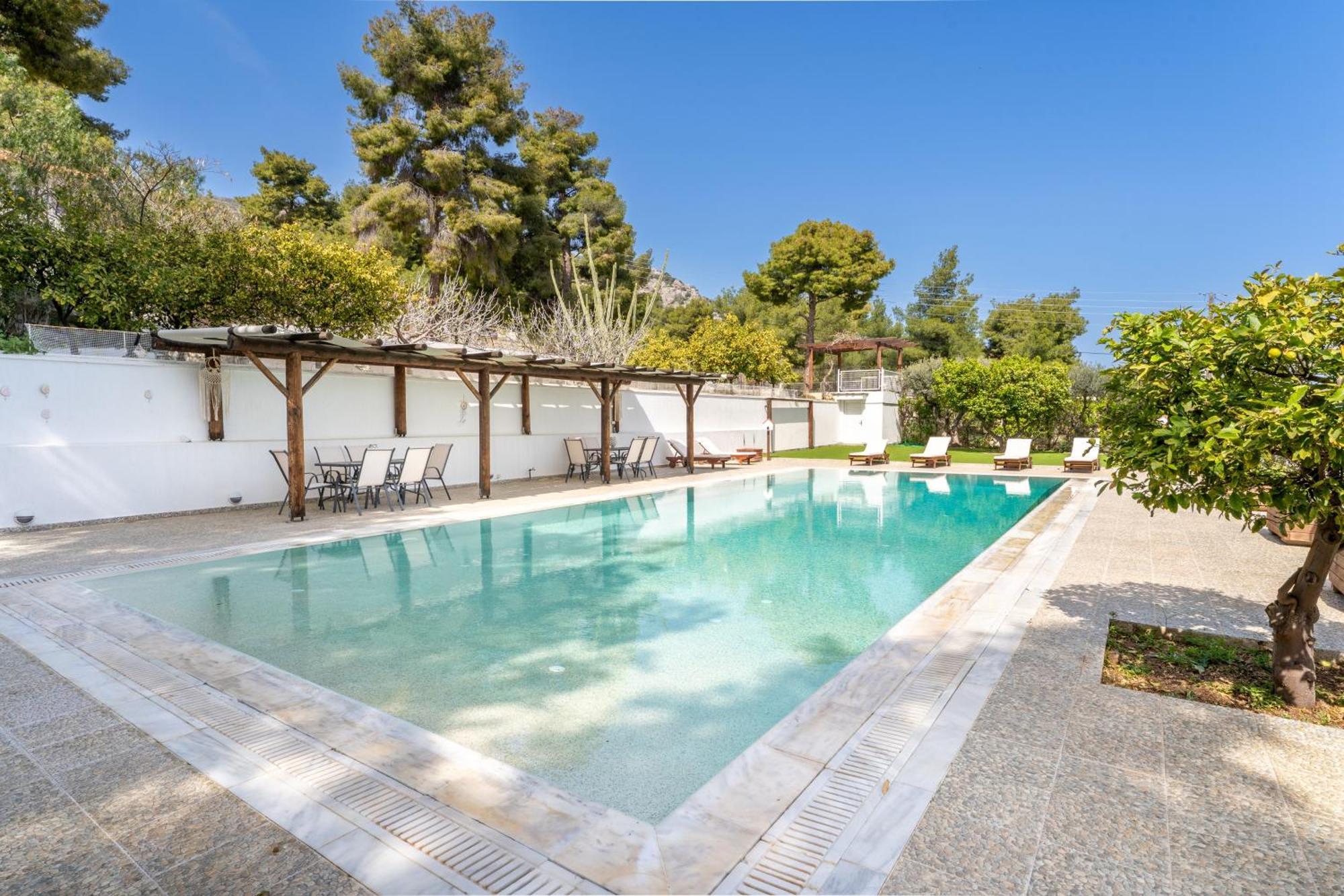 The House Of Gratitude - Poolside Retreat Villa Loutra Oraias Elenis Dış mekan fotoğraf